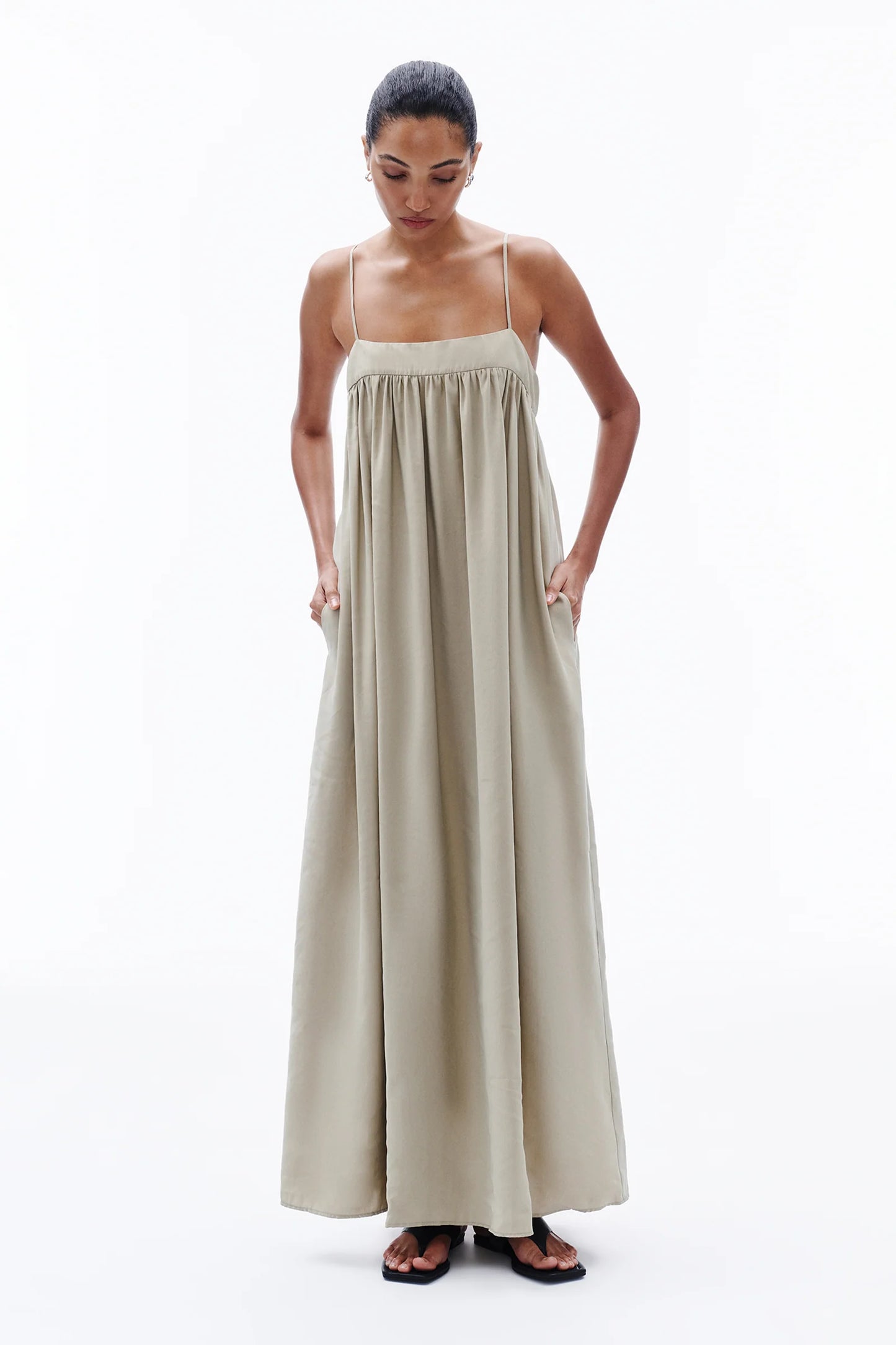 SIENNA MAXI DRESS-ARTICHOKE
