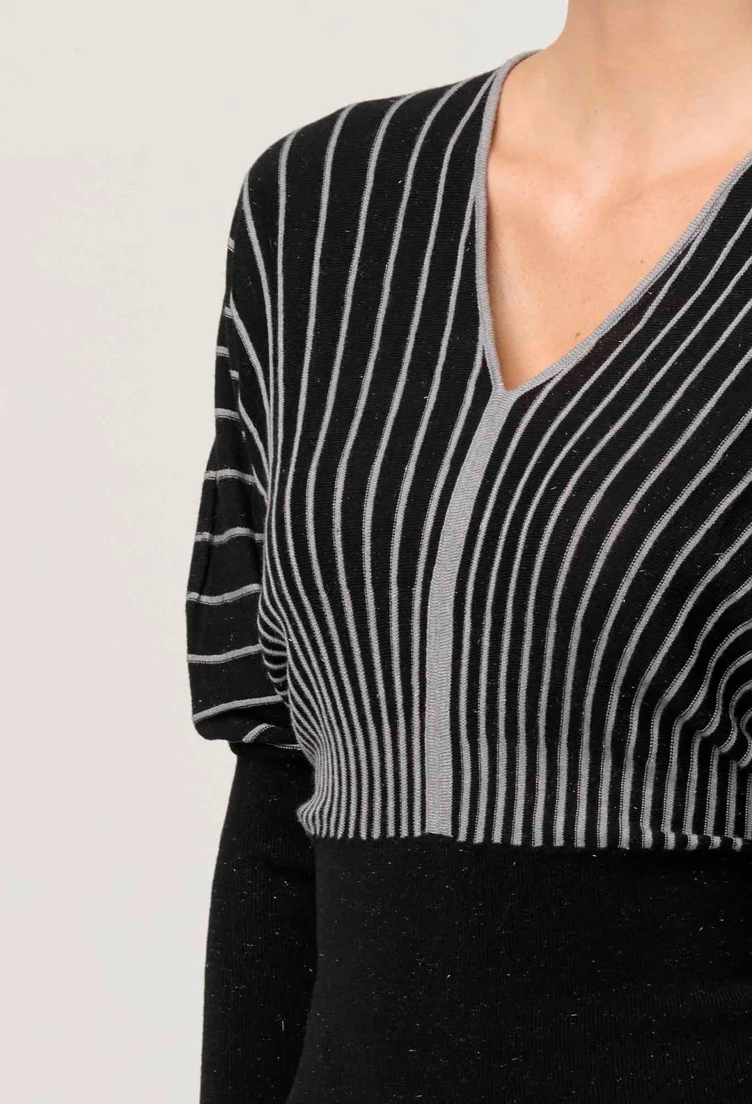 FRANCINE METALLIC BLEND STRIPE KNIT TOP