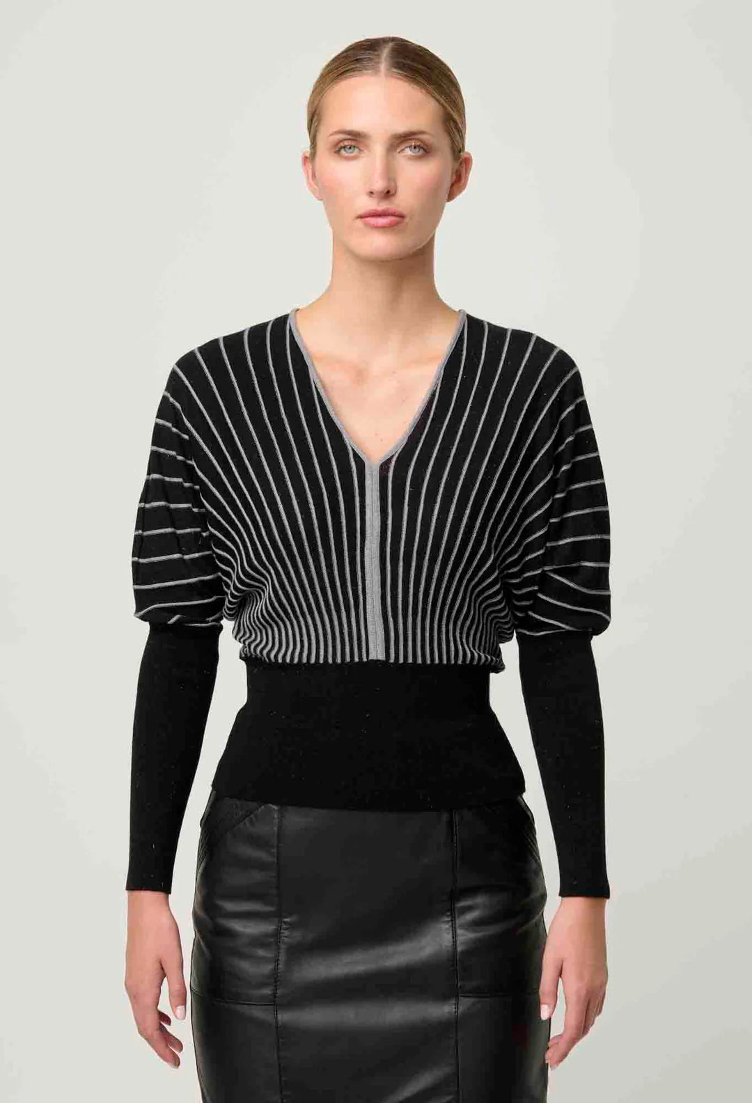 FRANCINE METALLIC BLEND STRIPE KNIT TOP
