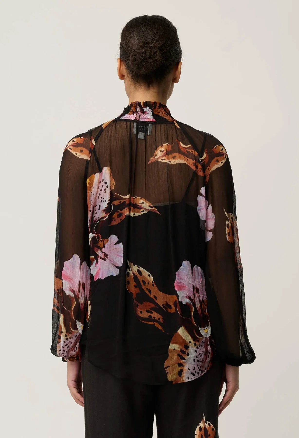 OW22202SOD MARIS SHEER BLOUSE - SUNSET ORCHID