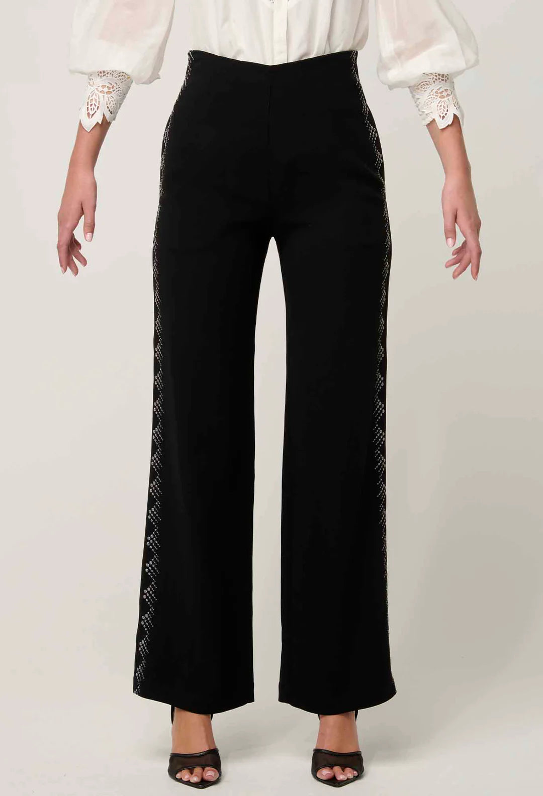 ELVIRA EMBROIDERED CREPE PANT