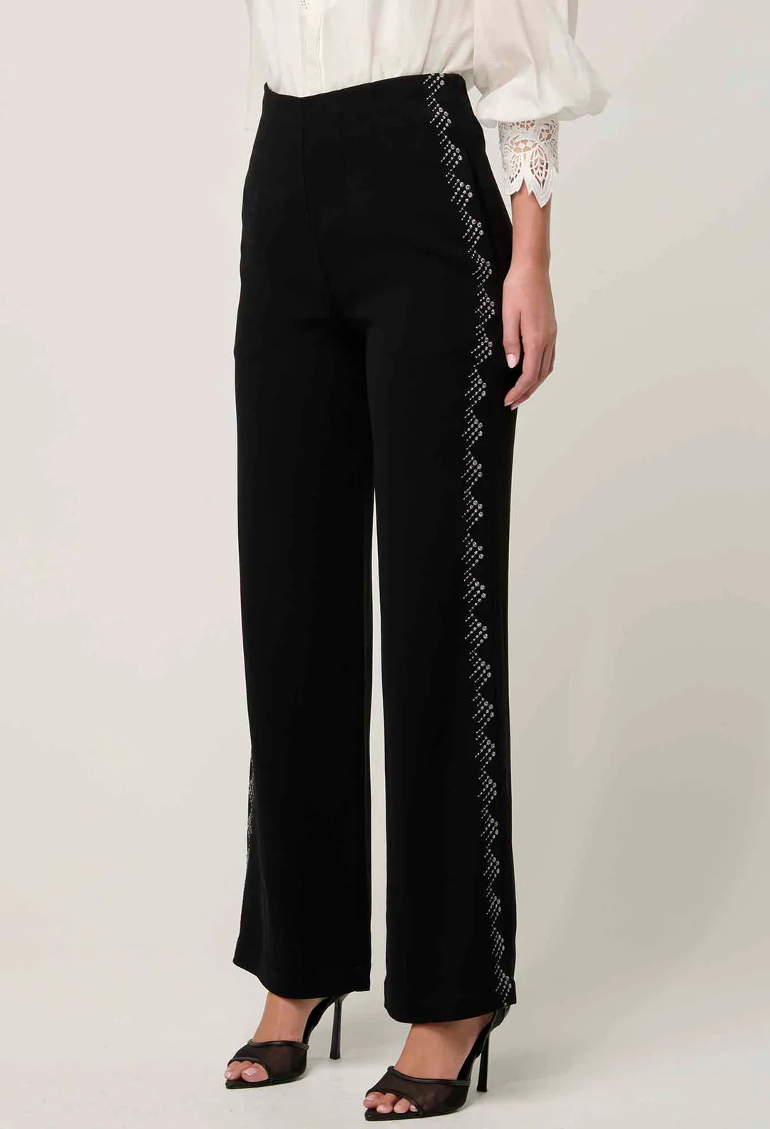 ELVIRA EMBROIDERED CREPE PANT