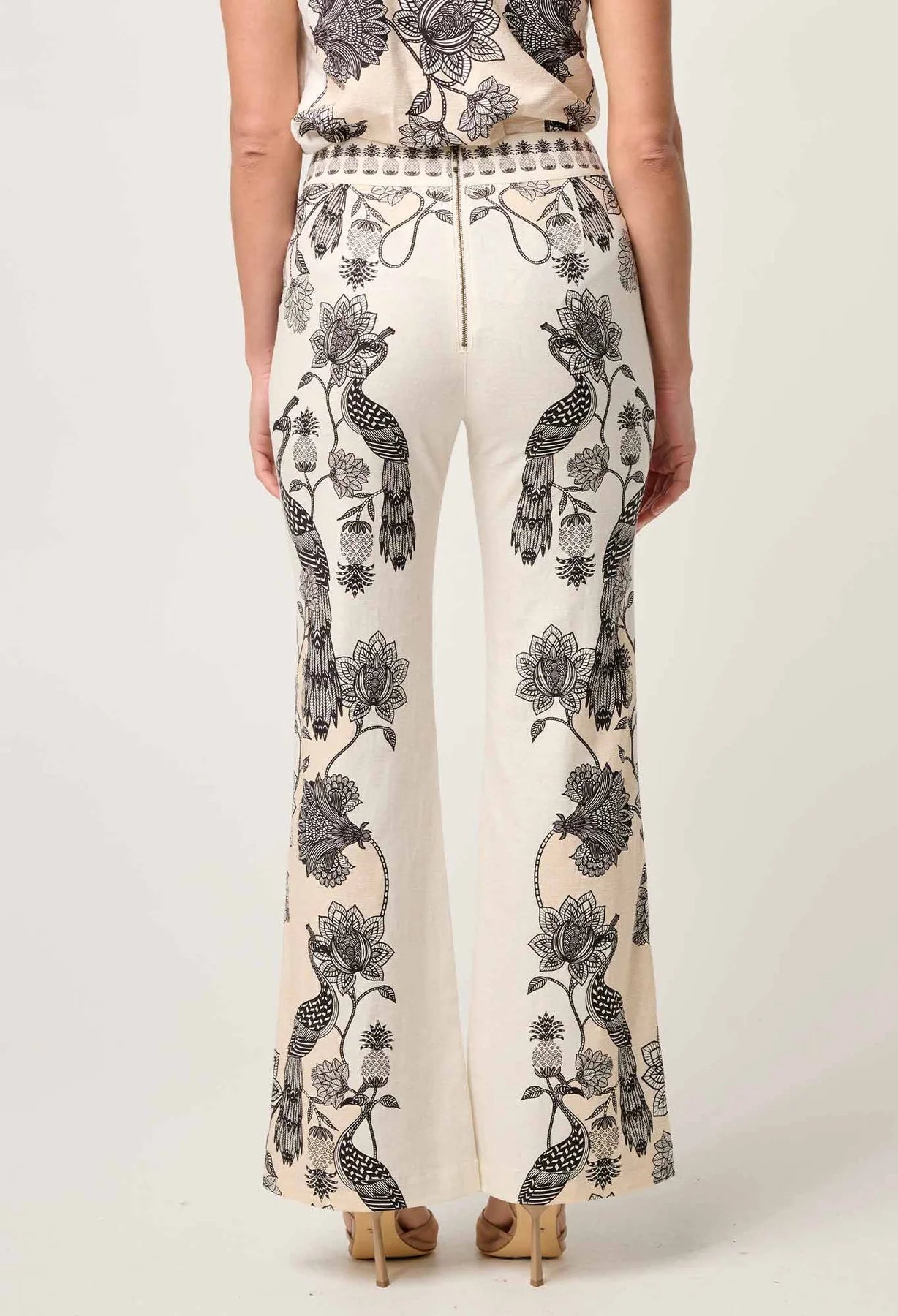 LEANDRO LACE TRIM STRETCH PANT - IMPERIAL STONE