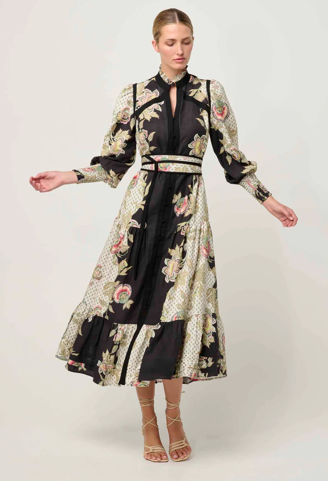 ESPADA PLACEMENT PRINT MAXI DRESS