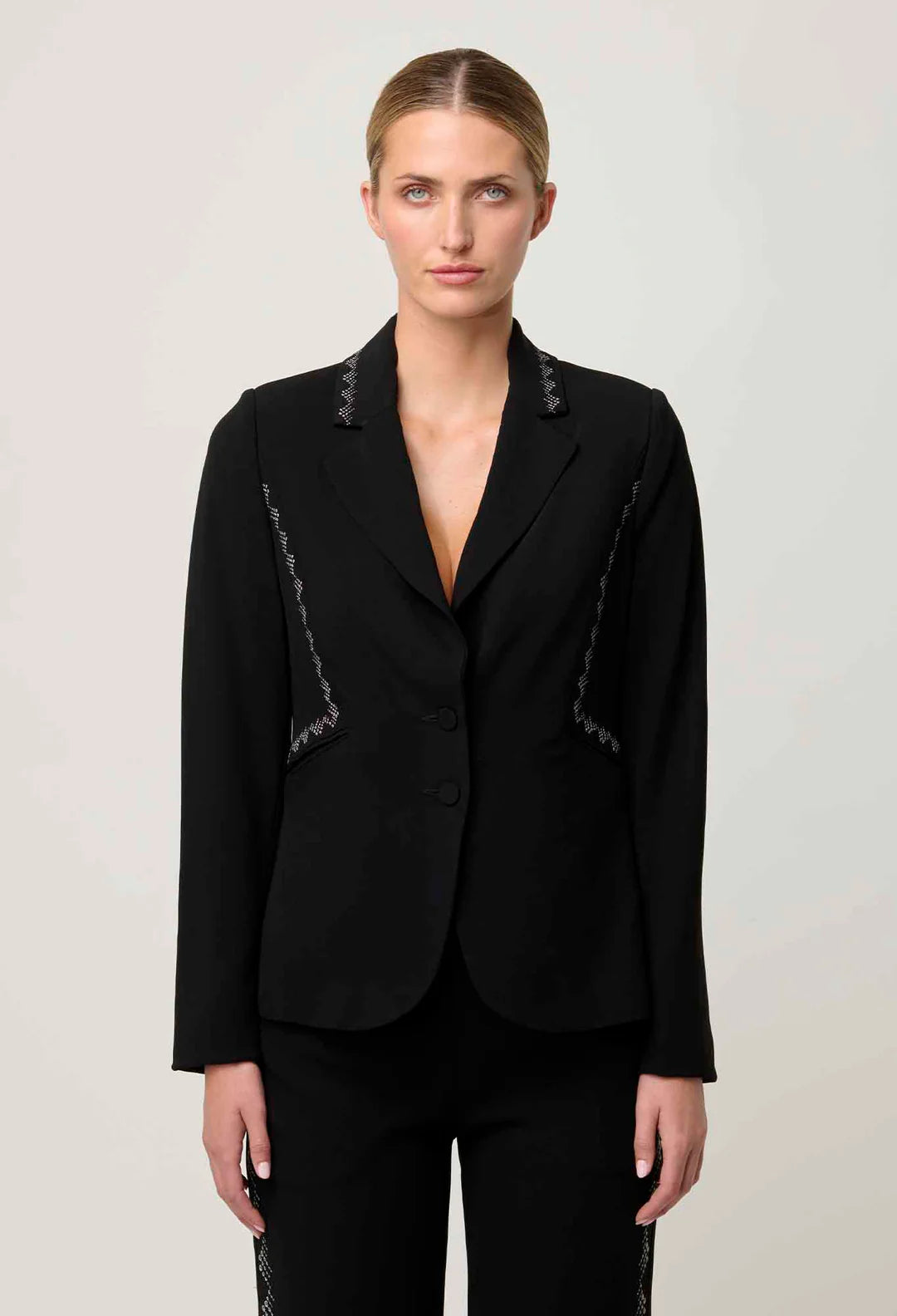 ELVIRA EMBROIDERED CREPE BLAZER