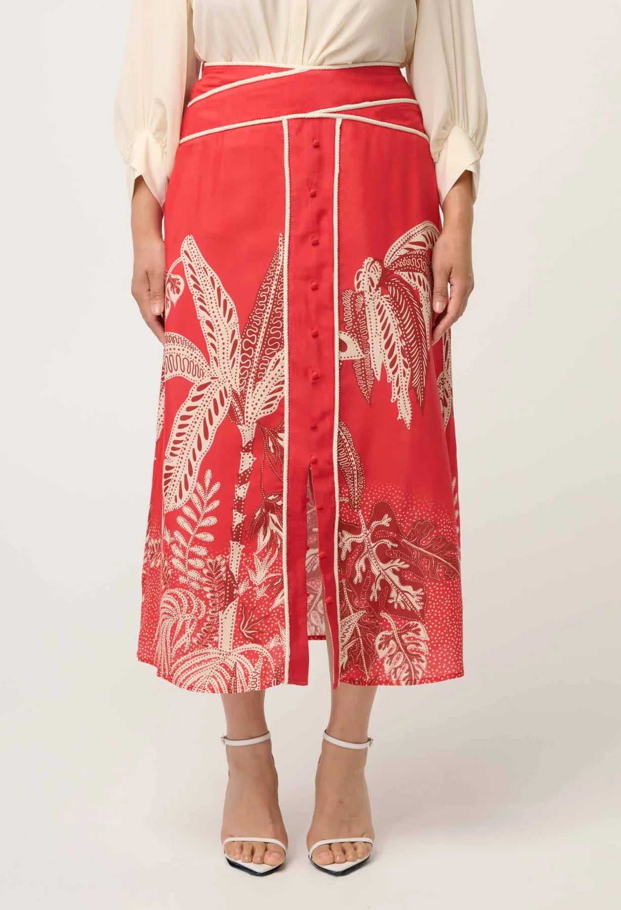 HARPER FAILLE PLACEMENT SKIRT - CRIMSON PALMS