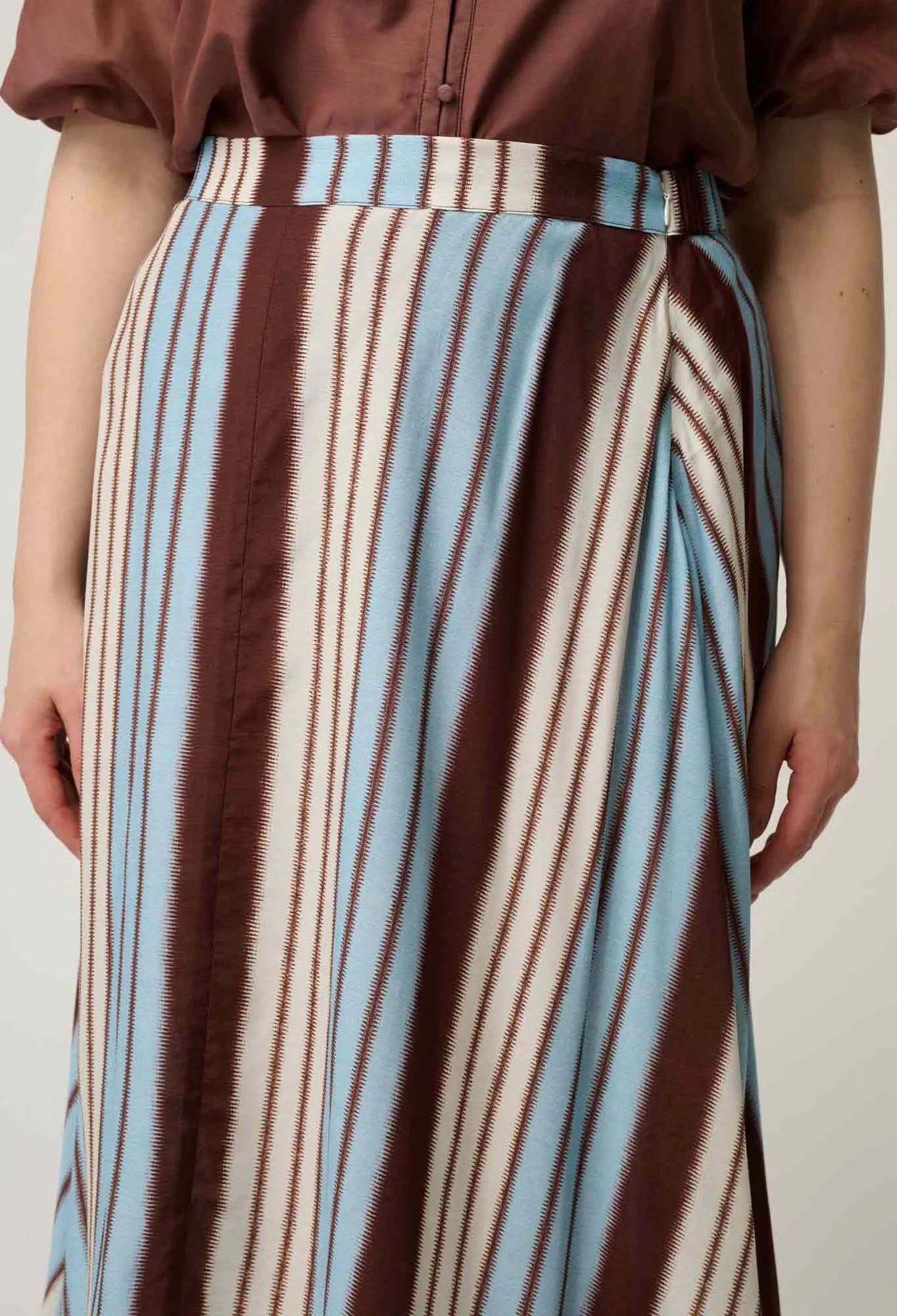 IRIS VISCOSE BLEND SKIRT -IRIDESCENT STRIPE