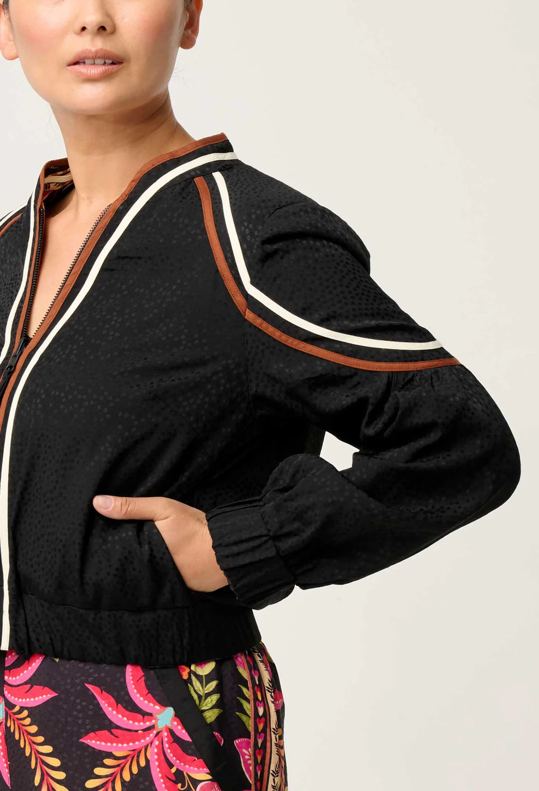 OW52001ANL-ARABELLA REVERSIBLE PLACEMENT PRINT DOBBY JACKET