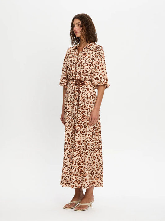 LD267PAR-PARIS MAXI DRESS-BROWN