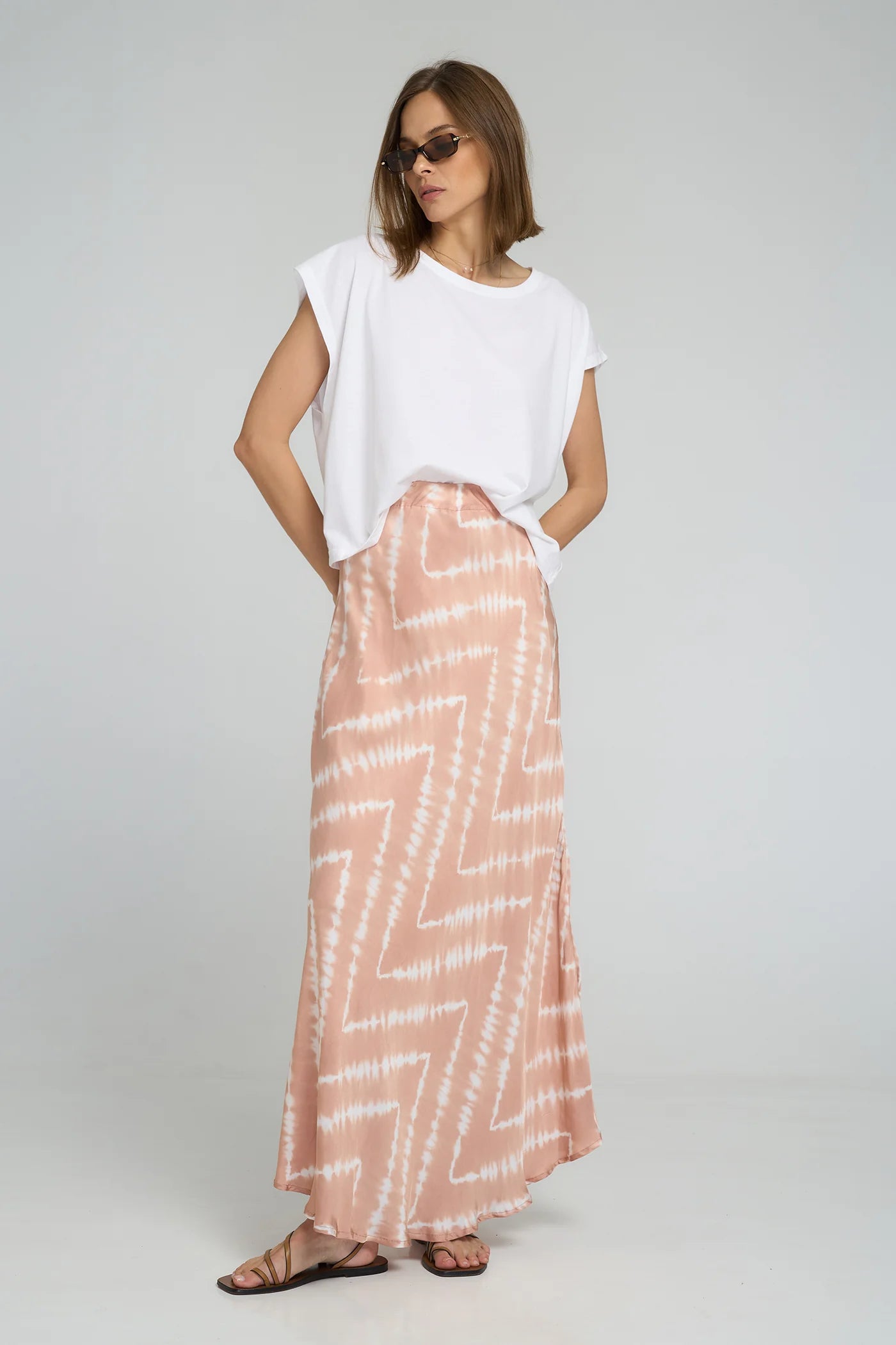 ASHBOURNE SKIRT CELESTIAL TIE DYE-GUAVA