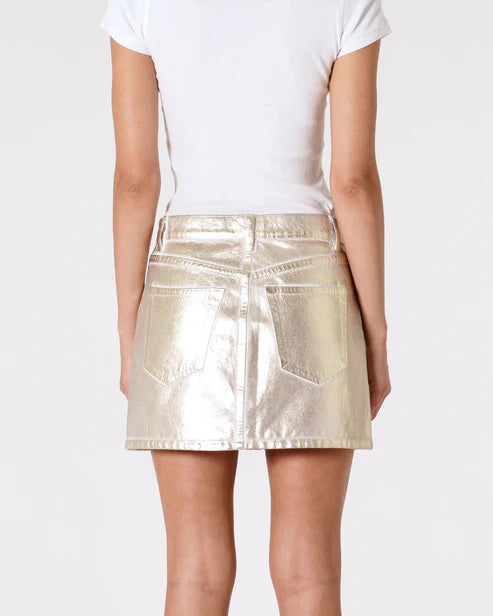90'S RELAXED MINI WHITE GOLD SKIRT