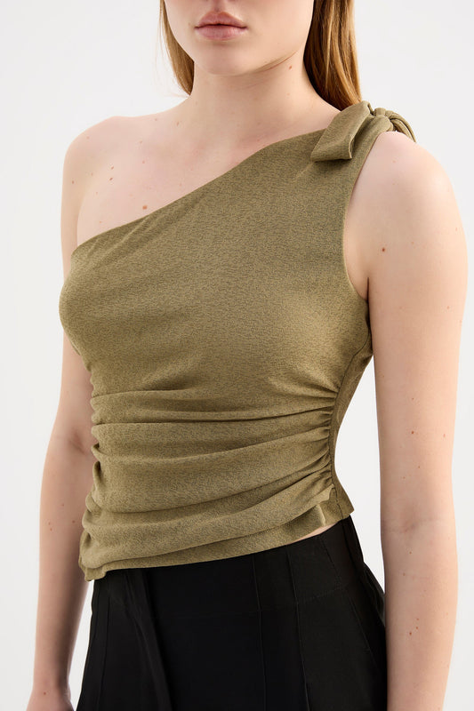 FIORA MESH TOP-DEEP OLIVE