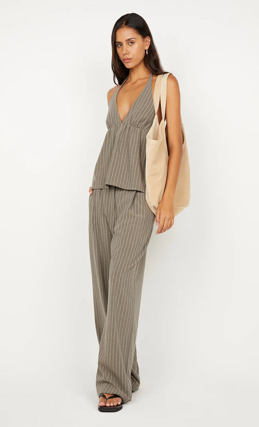 JONNI PANT - CHARCOAL STRIPE
