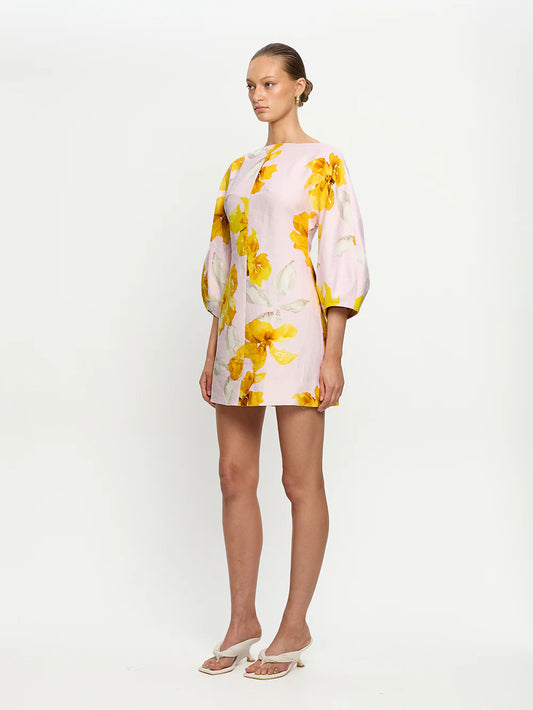 SD328FRA FRANCINE MINI DRESS - PINK YELLOW