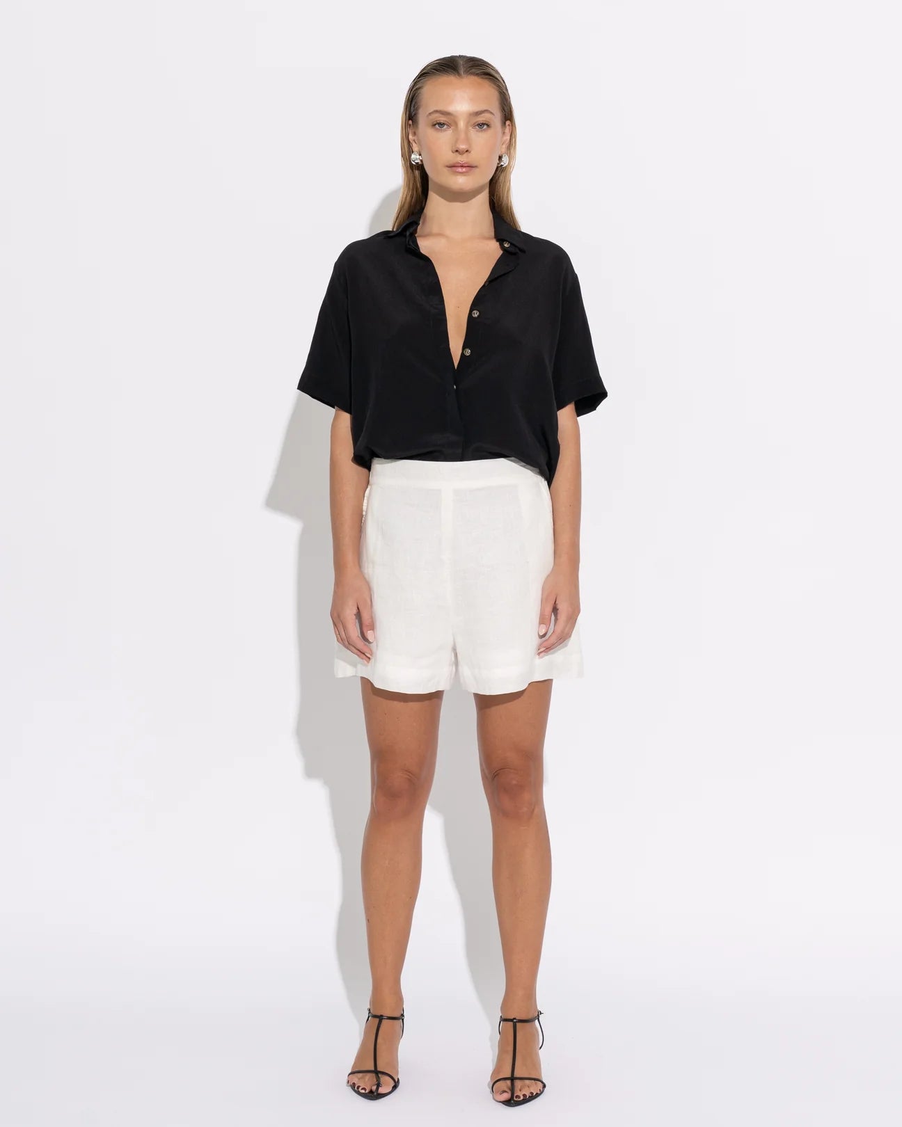 PALOMA SHORT SLEEVE SHIRT - BLACK