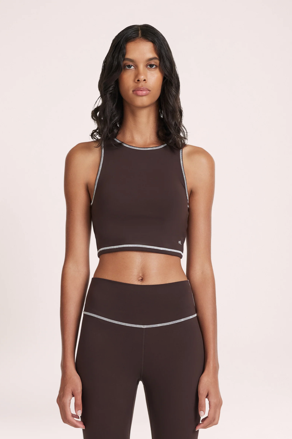 NU25963 NUDE ACTIVE HIGH NECK TOP - RAISIN