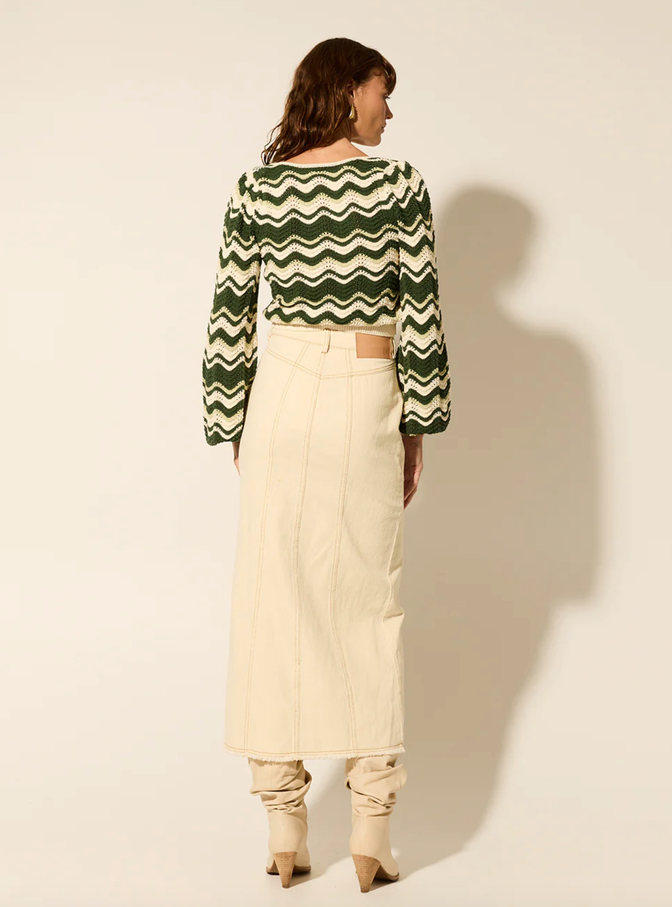 MARCELLA KNIT TOP- GREEN WAVE
