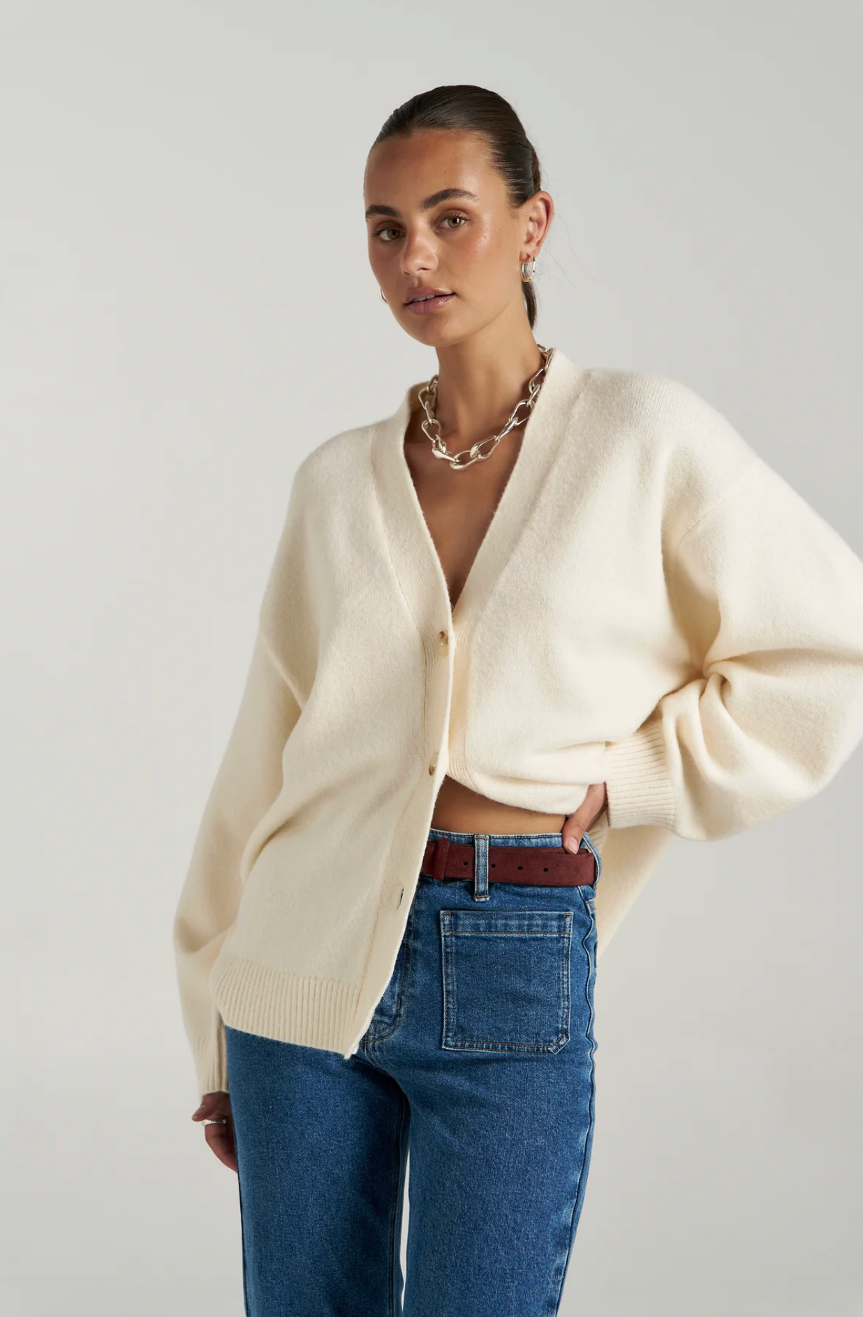 SLOUCHY CARDIGAN - VANILLA VAN