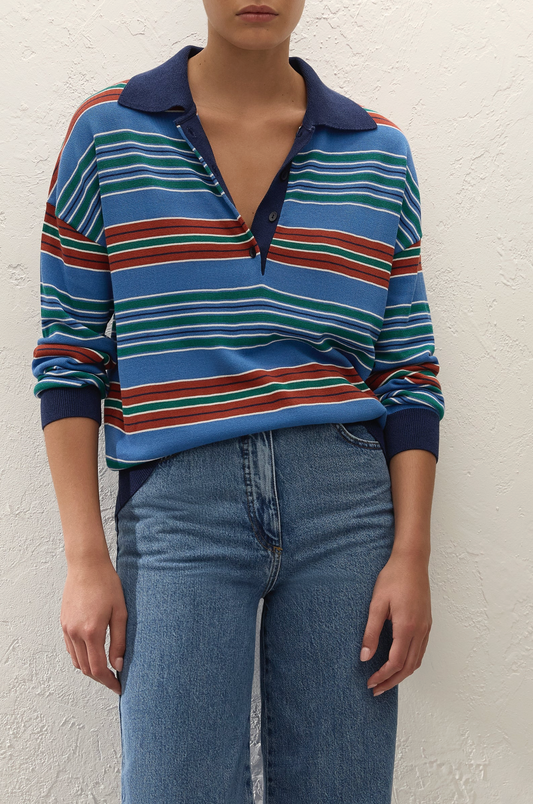 HARLOW OVERSIZED POLO - JUAN STRIPE