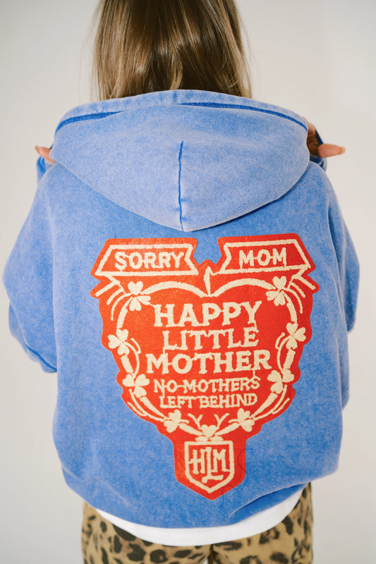 SORRY MOM HOODIE - FADED INDIGO