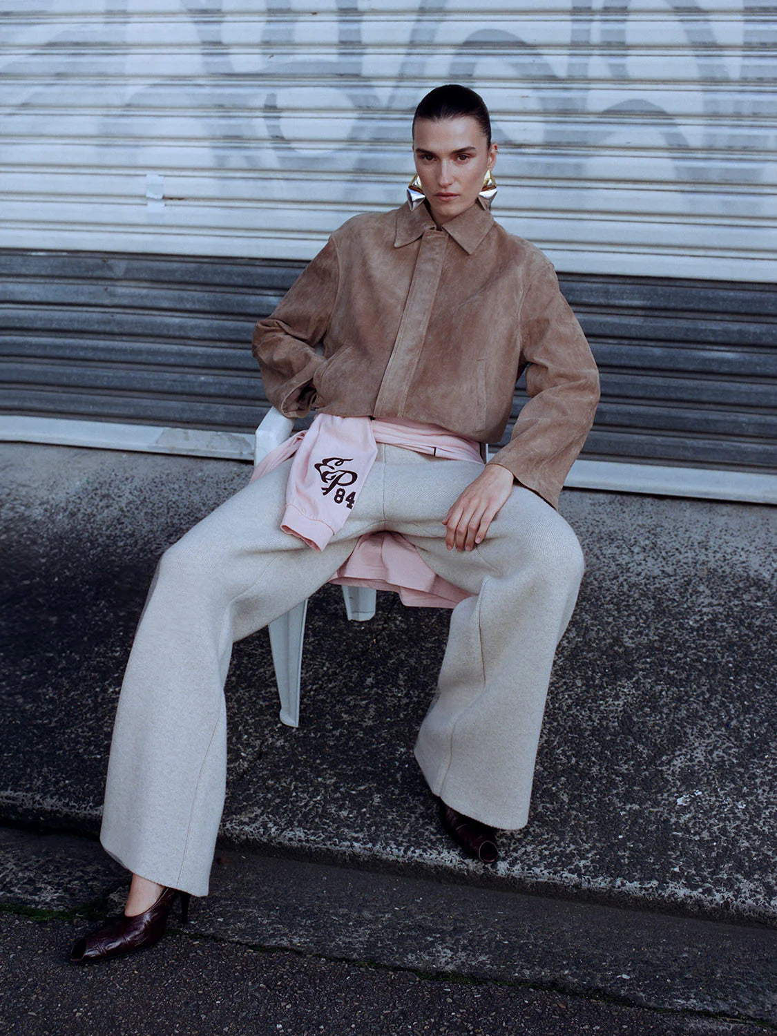 ANA SUEDE BOMBER JACKET -TOFFEE
