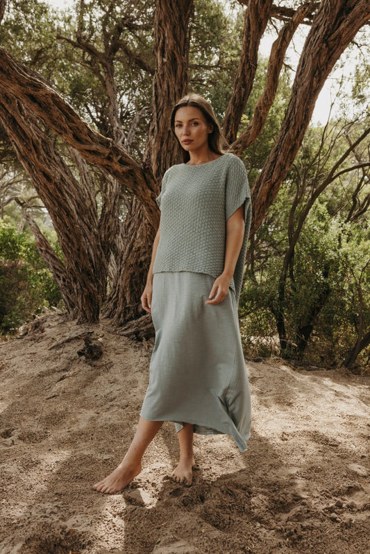 9SKF103 LADDER SHORTSLEEVE PULLOVER-THYME