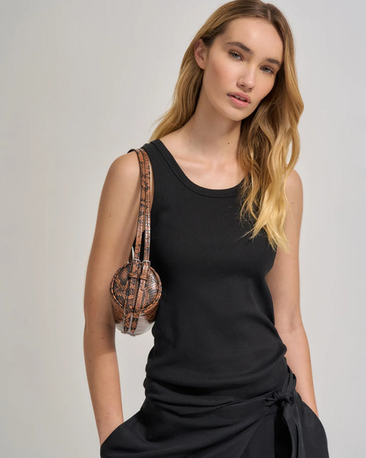 BROOKE MINI BARREL BAG - BRUNETTE PYTHON