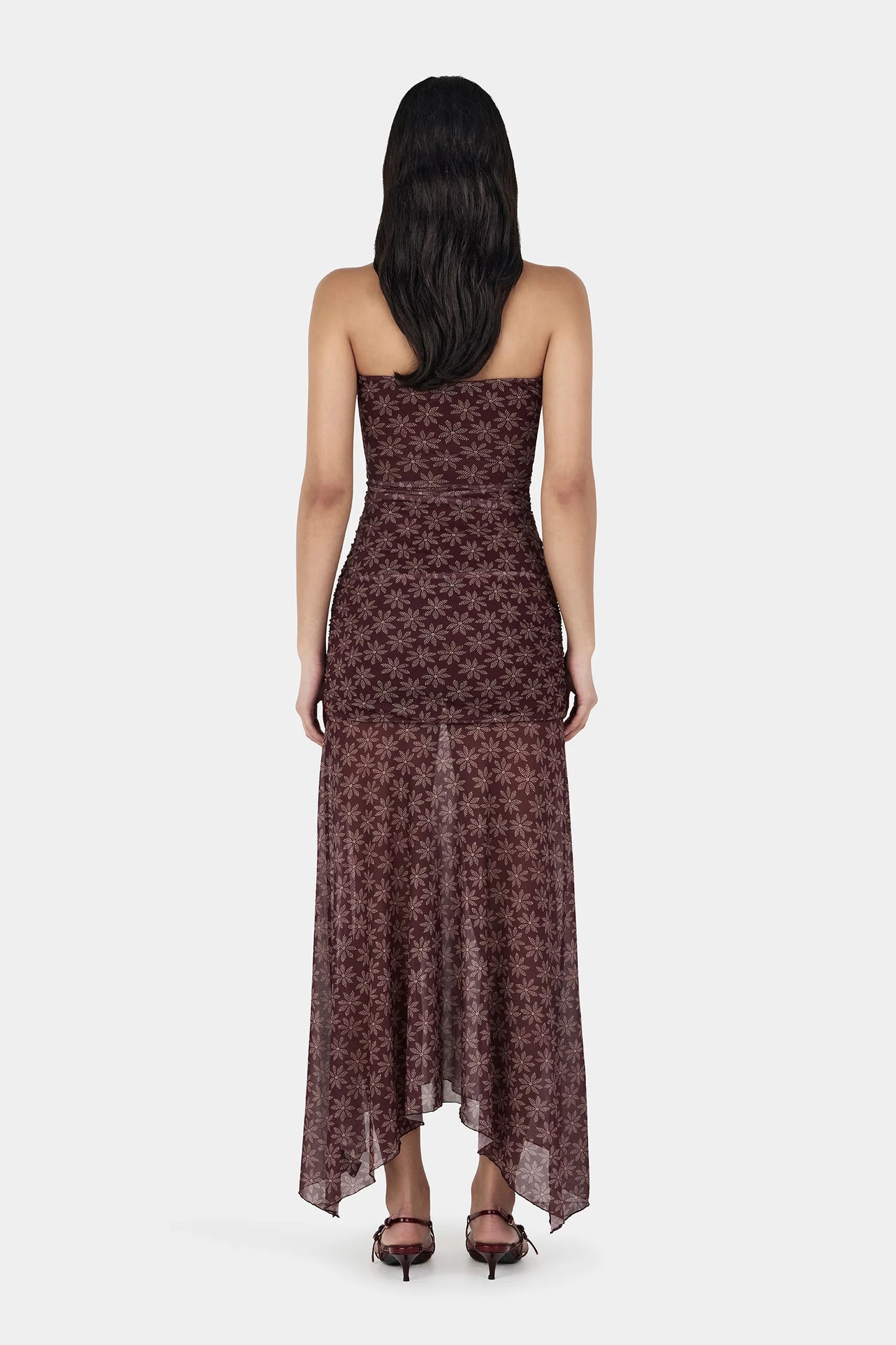ZELLA MIDI DRESS-DAISY DOT CHERRY CHOC