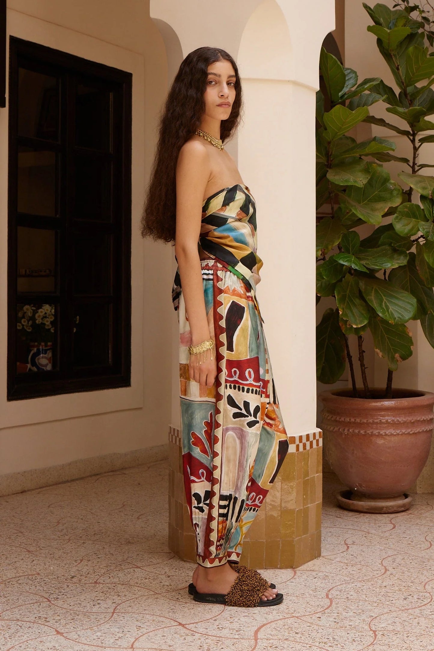 MICHELLE TAPERED SILK PANT