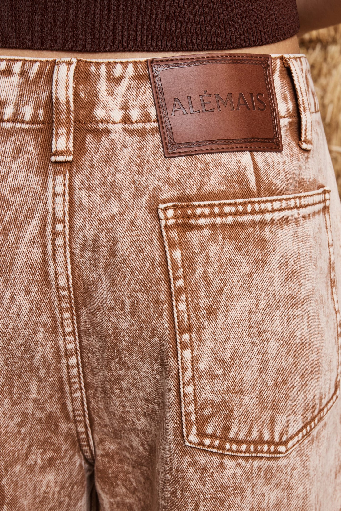 SPUR DENIM CROPPED JEAN-CHOCOLATE