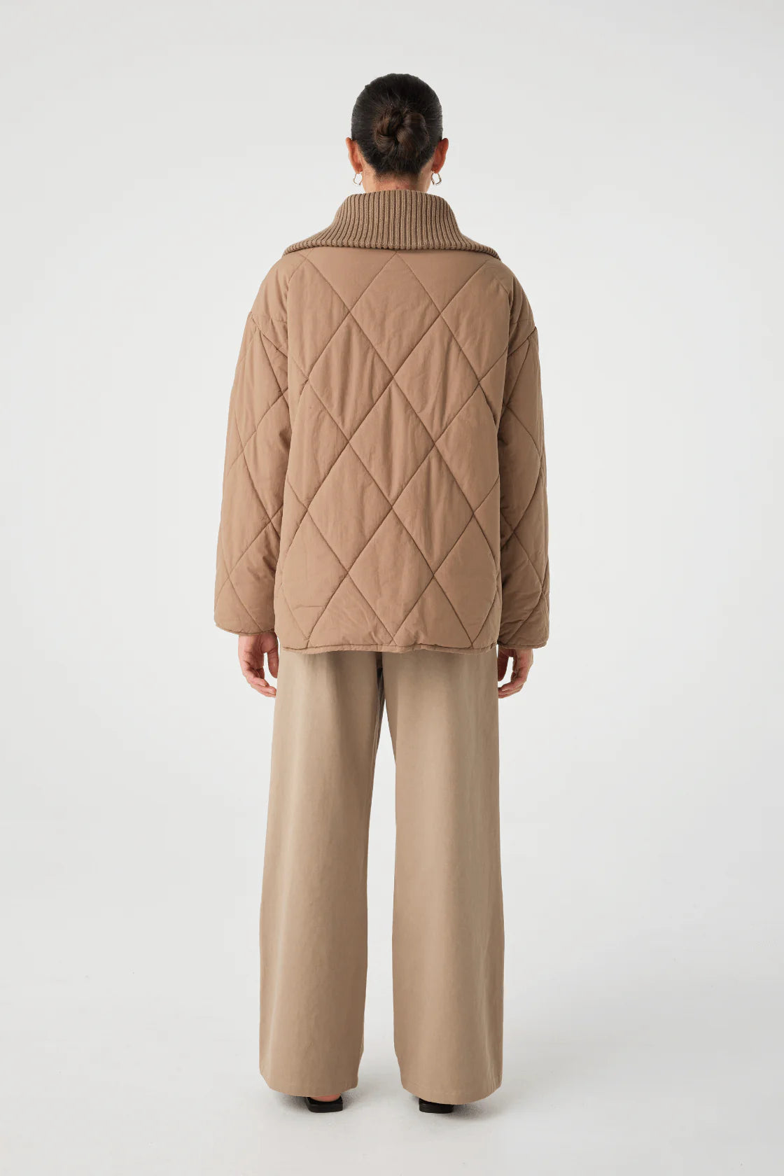 REECE QUILTED JACKET - TAUPE