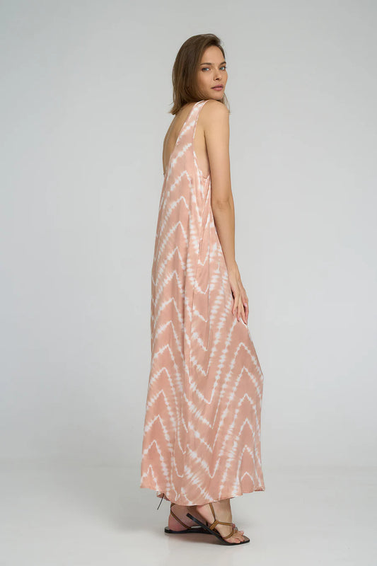 SAFRAN MAXI DRESS CELESTIAL TIE DYE-GUAVA
