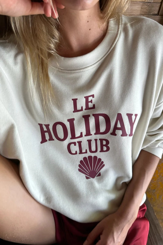 LE HOLIDAY CLUB SWEATER - COCONUT/RED