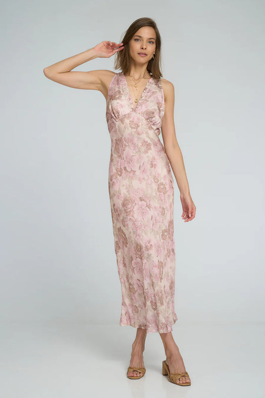 FEATHER SLIP DRESS - MONET FLORAL