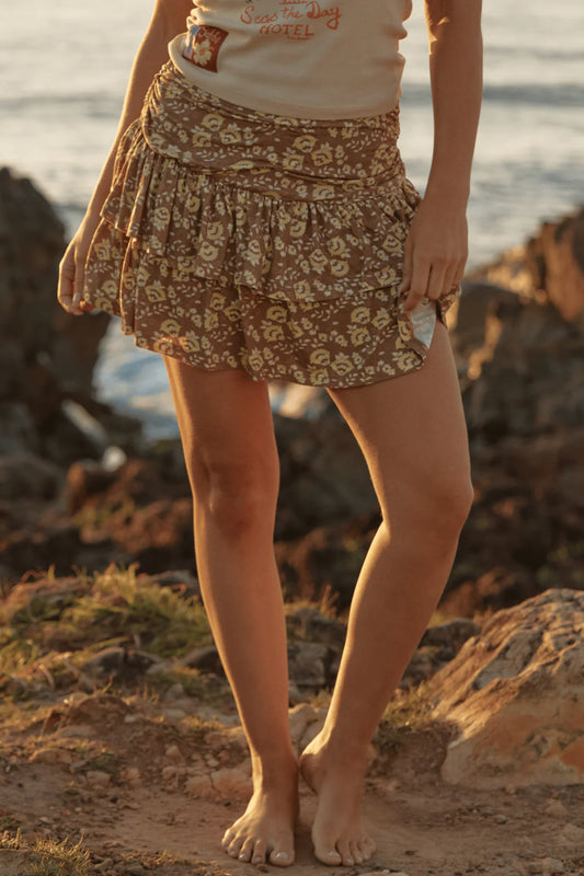 THE RA RA SKIRT - BROWN SEAS THE DAY