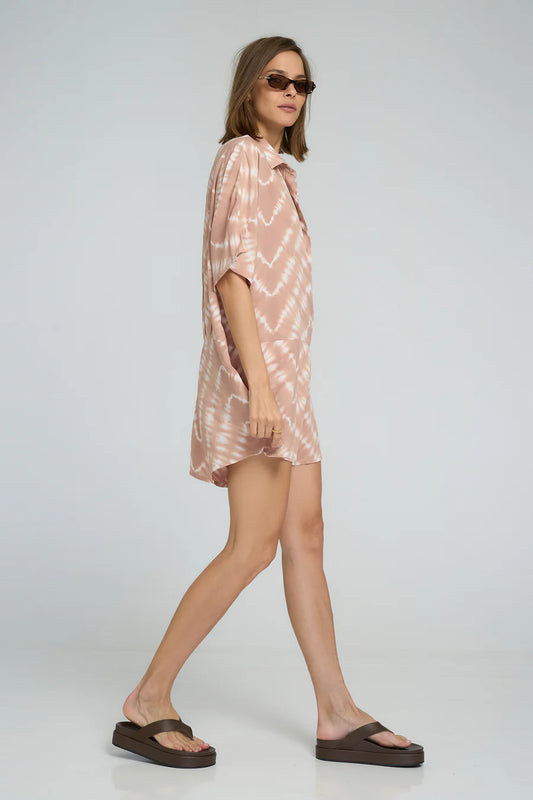 DEL RIO PLAYSUIT CELESTIAL TIE DYE-GUAVA