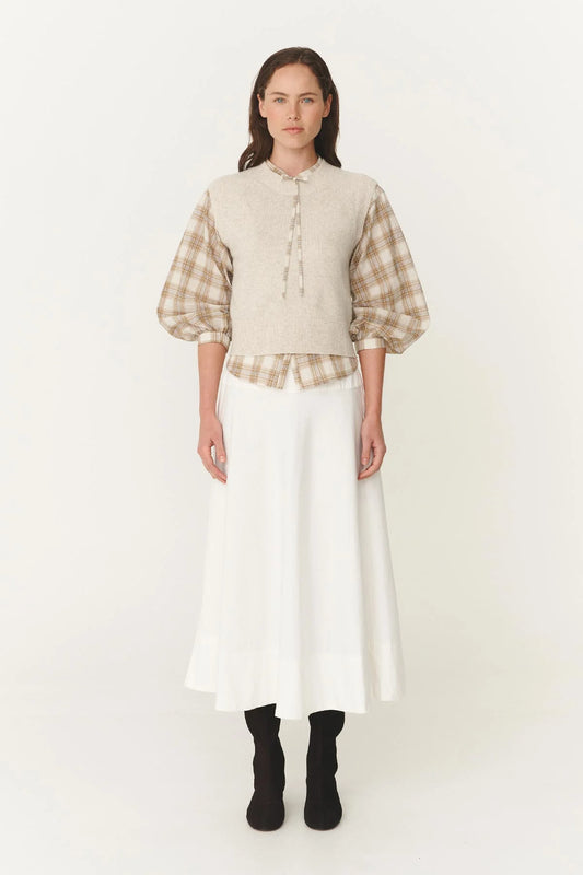 ANOUK MIDI SKIRT-BONE