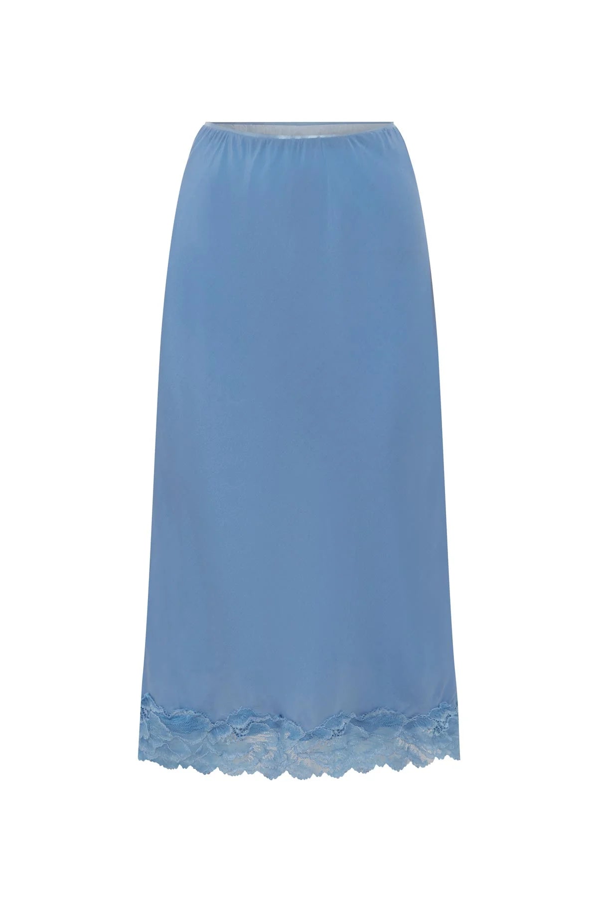 MARINA SILK MIDI SKIRT - CORNFLOWER