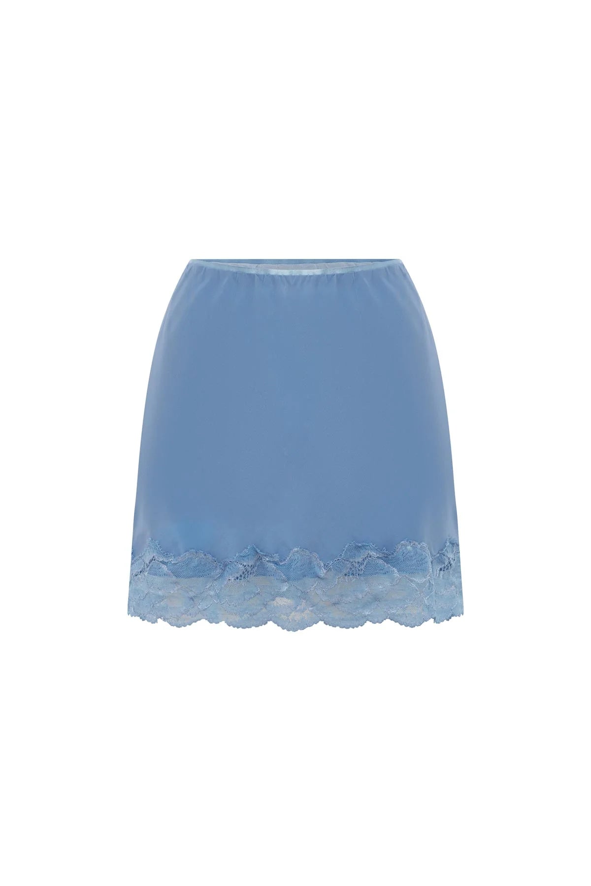 MARINA SILK MINI SKIRT - CORNFLOWER