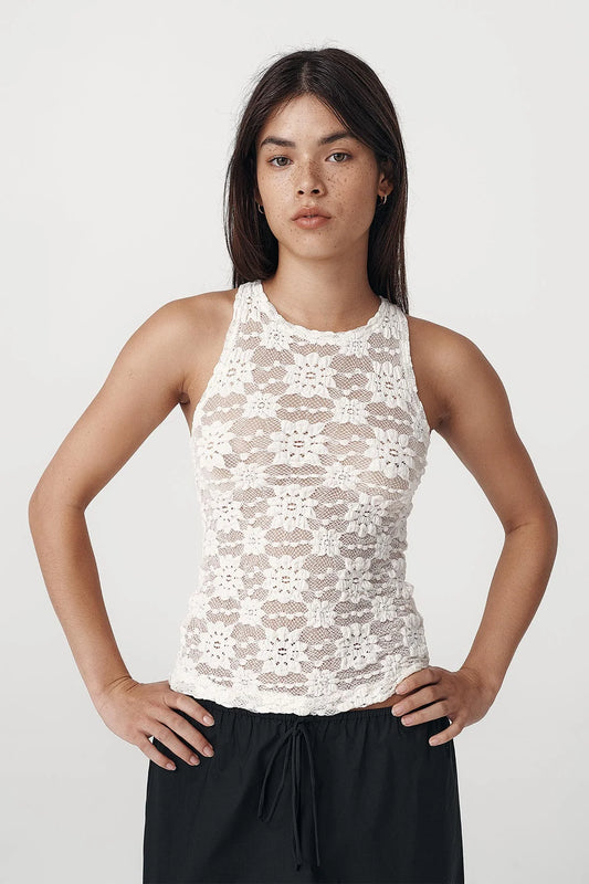 SLOANE SUNFLOWER LACE TANK