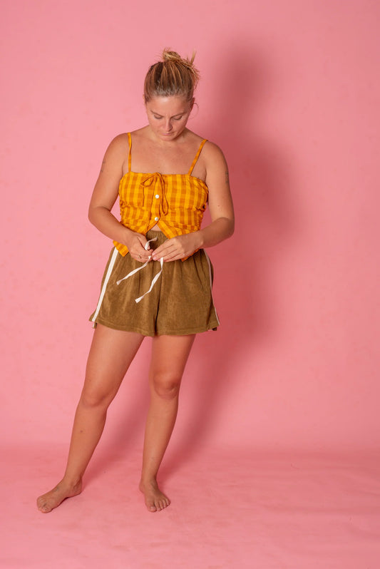 TERRY TOWELLING SHORT - ARMY GREEN