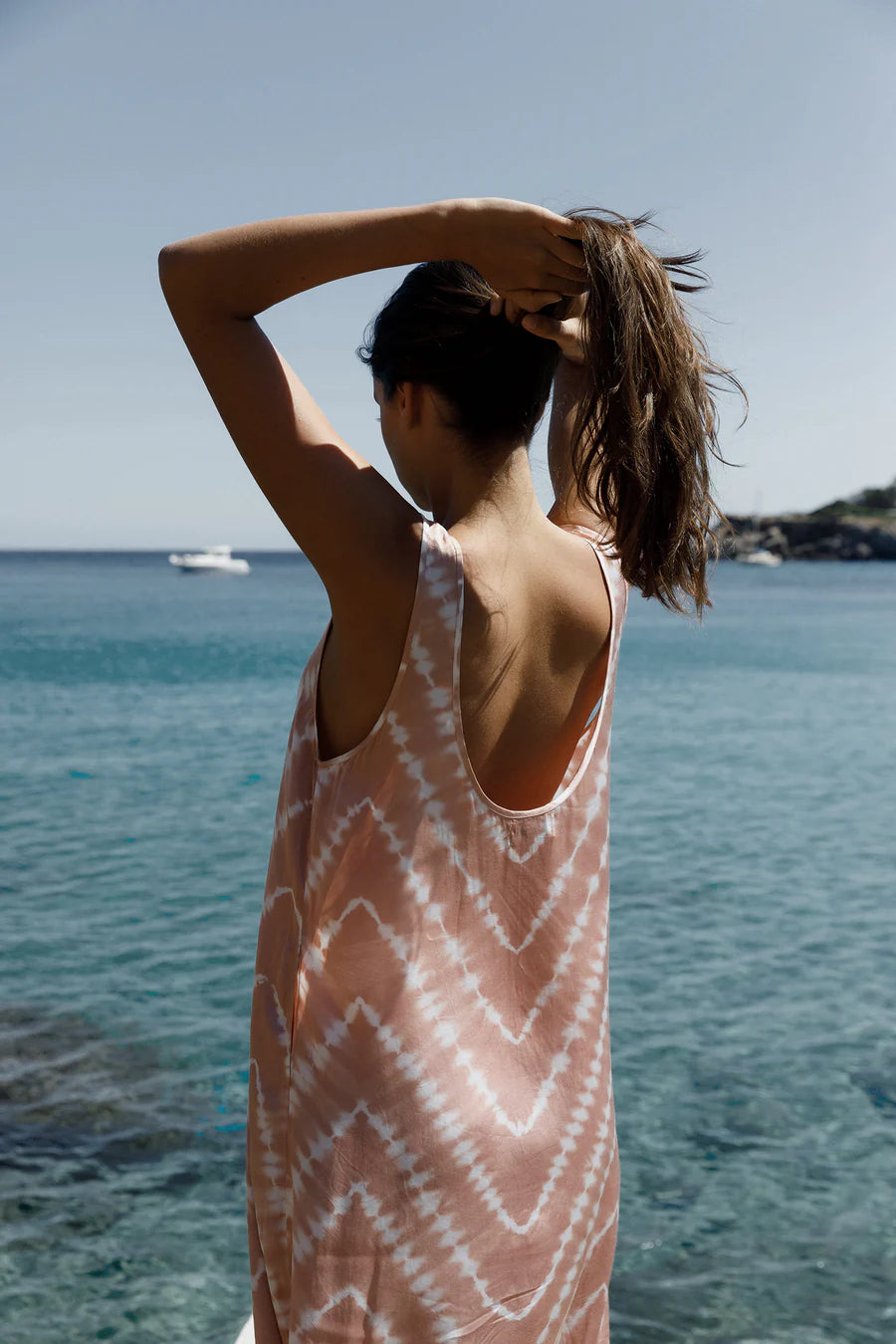 SAFRAN MAXI DRESS CELESTIAL TIE DYE-GUAVA