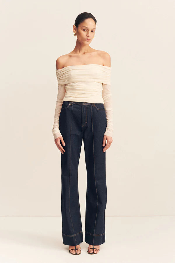 1242291 MIRA LONG SLEEVE OFF SHOULDER TOP - IVORY
