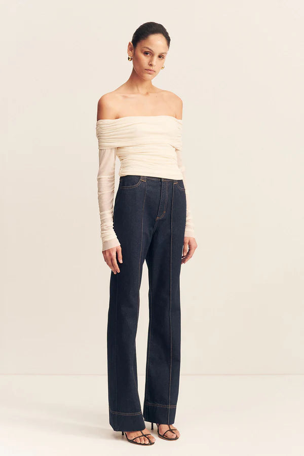1242291 MIRA LONG SLEEVE OFF SHOULDER TOP - IVORY