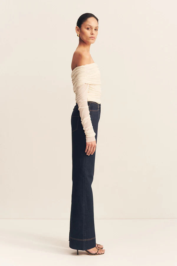 1242291 MIRA LONG SLEEVE OFF SHOULDER TOP - IVORY