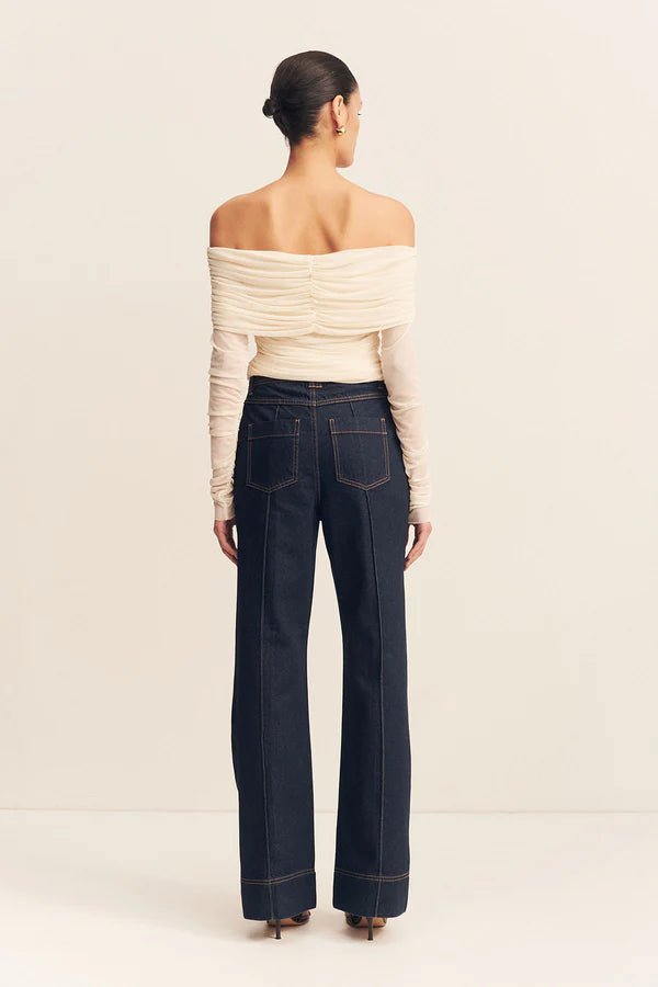 1242291 MIRA LONG SLEEVE OFF SHOULDER TOP - IVORY