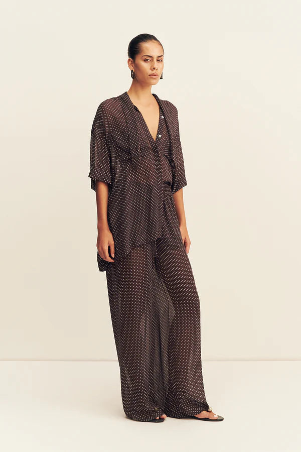 MADDOX DRAWSTRING PANT - RISTRETTO/SKY
