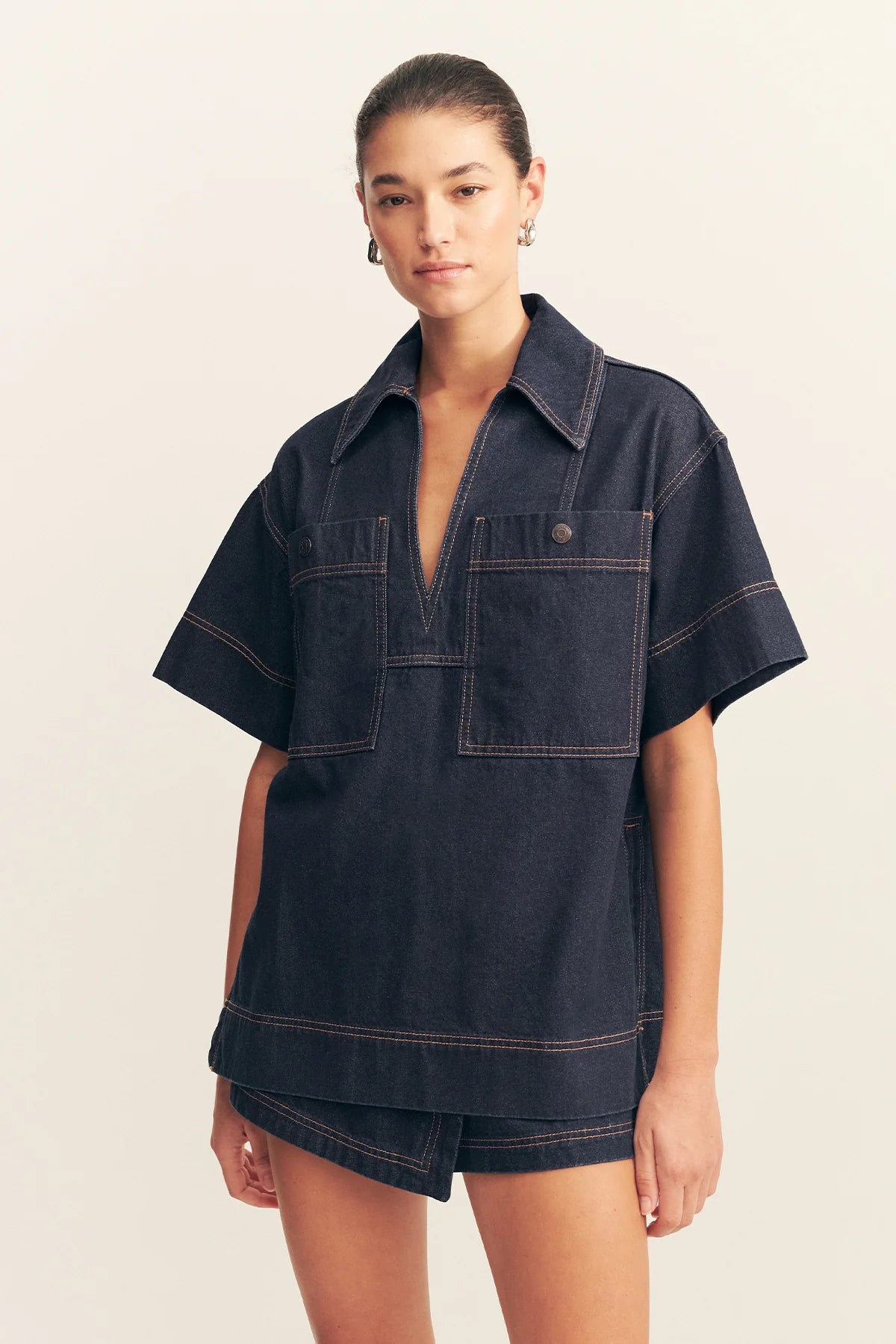 PULLOVER TOP - DEEP INDIGO