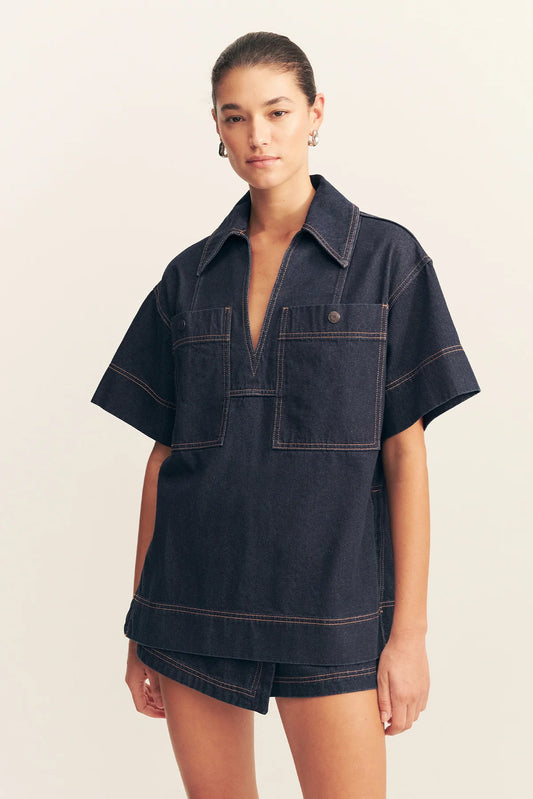 PULLOVER TOP - DEEP INDIGO