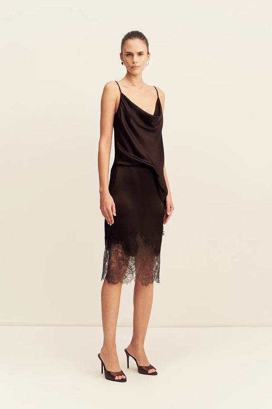 LACE MIDI SKIRT ESPRESSO (1262509)